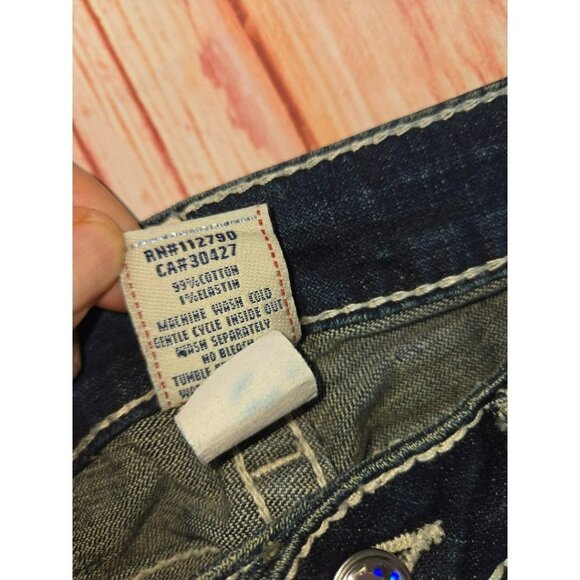 True Religion Disco Becky Big T Womens Bootcut Jeans 28 (31x31) Dark Wash USA - Picture 5 of 10